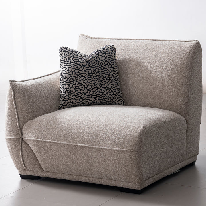 Modern mixed weave fabric sectional 3 seater sofa cloudy material variants.