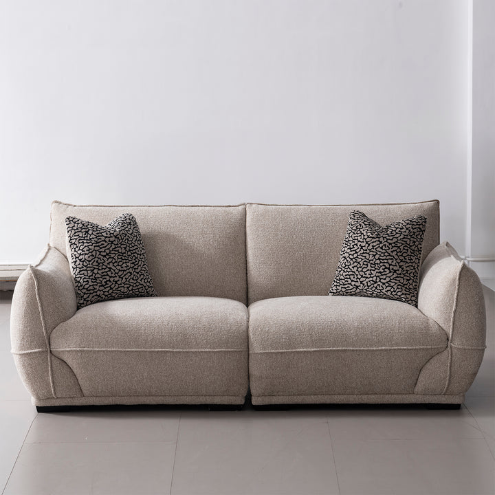 Modern mixed weave fabric sectional 3 seater sofa cloudy in real life style.