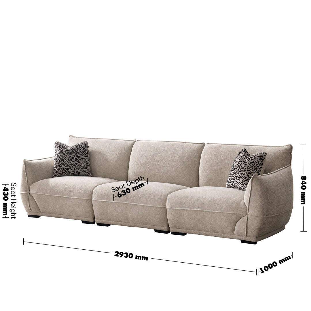 Modern mixed weave fabric sectional 4 seater sofa cloudy size charts.