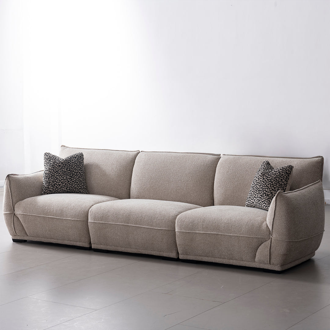 Modern mixed weave fabric sectional 4 seater sofa cloudy material variants.
