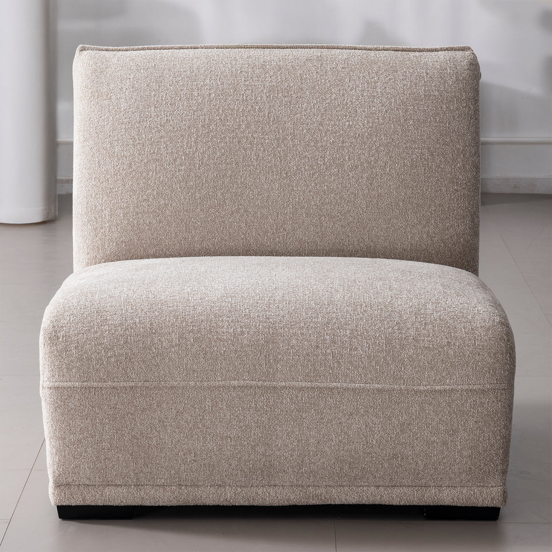 Modern mixed weave fabric sectional 4 seater sofa cloudy in details.