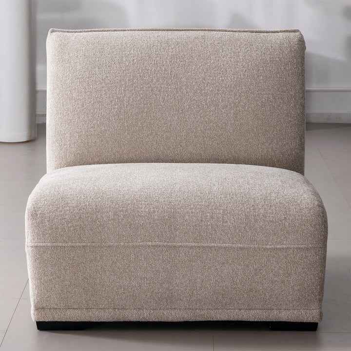 Modern mixed weave fabric sectional 4 seater sofa cloudy in details.