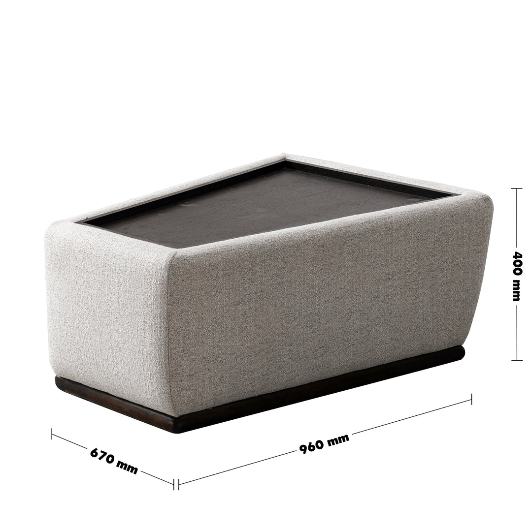Modern mixed weave fabric sintered stone modular sofa side table bento material variants.