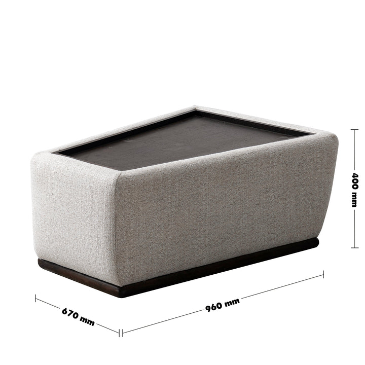 Modern mixed weave fabric sintered stone modular sofa side table bento material variants.
