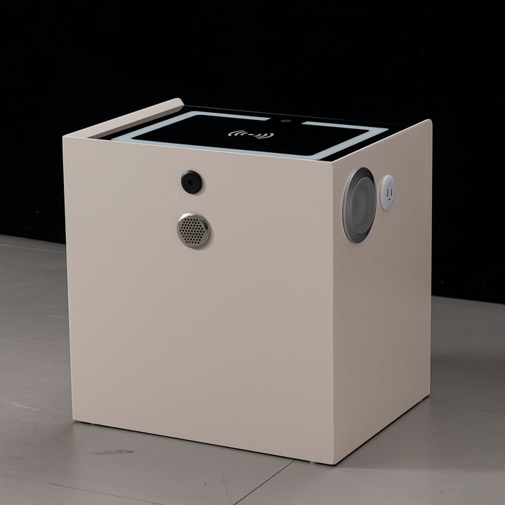 Modern plywood tempered glass electional function side table pixo in still life.