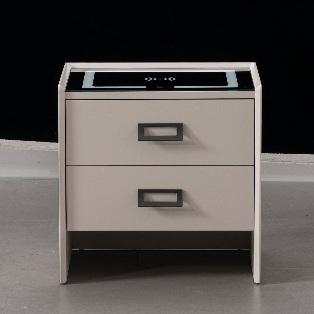 Modern plywood tempered glass electional function side table pixo material variants.