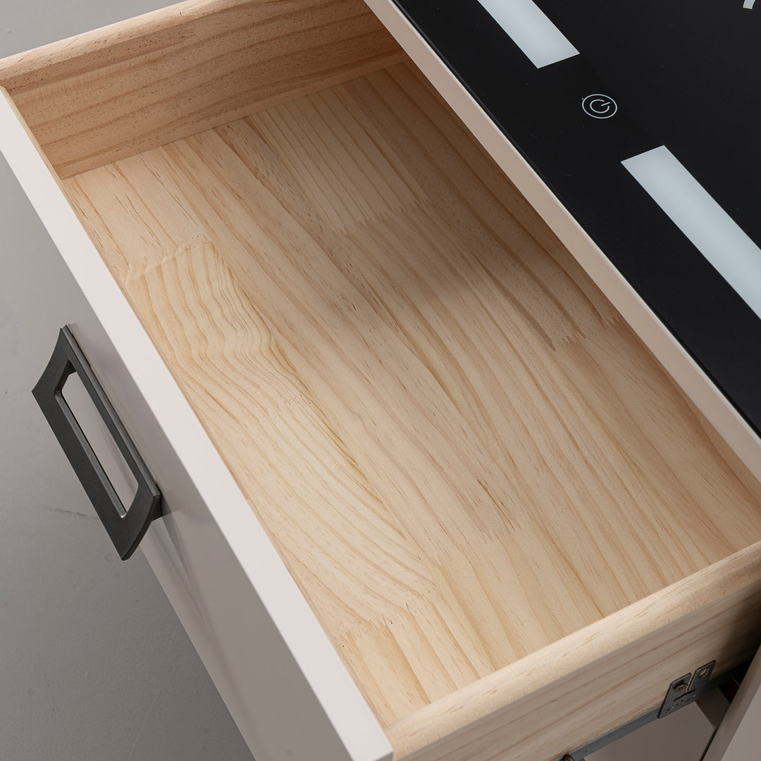 Modern plywood tempered glass electional function side table pixo with context.