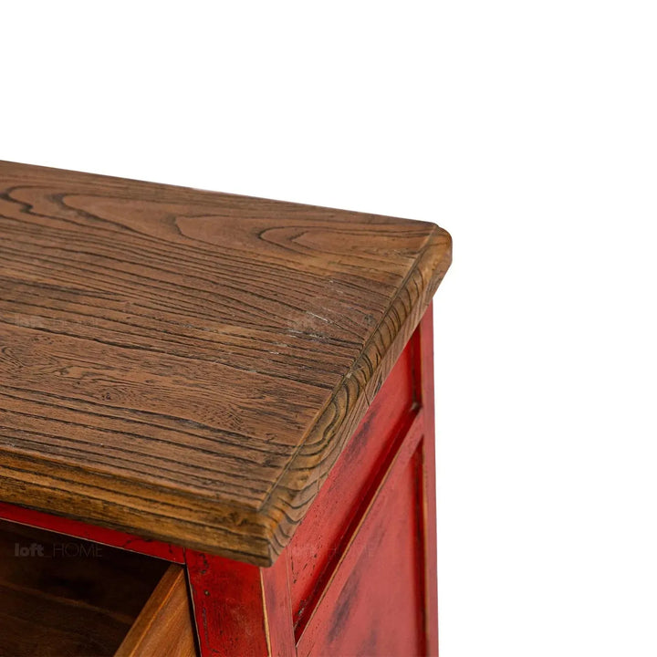 Rustic elm wood storage cabinet enigma with context.