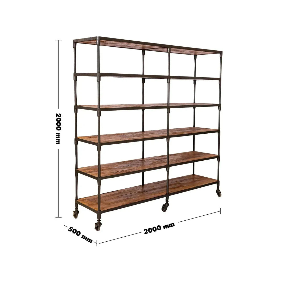 Rustic elm wood display shelf robust size charts.