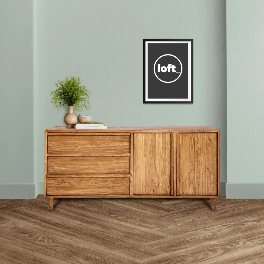 Rustic elm wood storage cabinet arcadia primary product view.