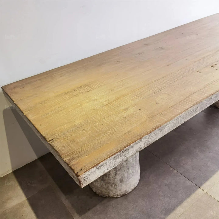 Rustic pine wood dining table barn environmental situation.