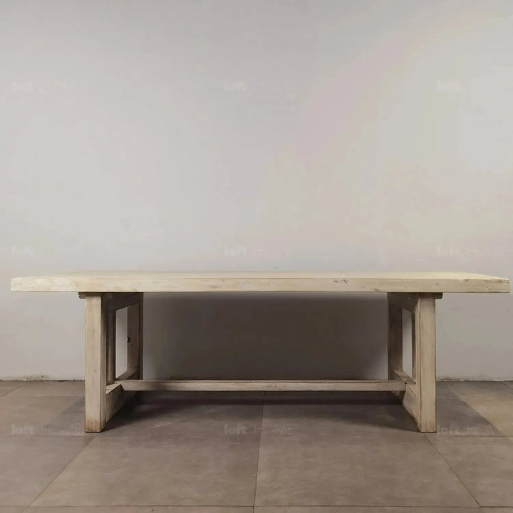 Rustic pine wood dining table pixie with context.