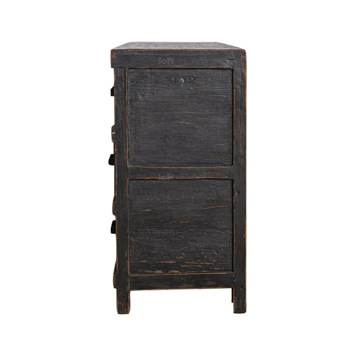Rustic pine wood drawer cabinet relics material variants.