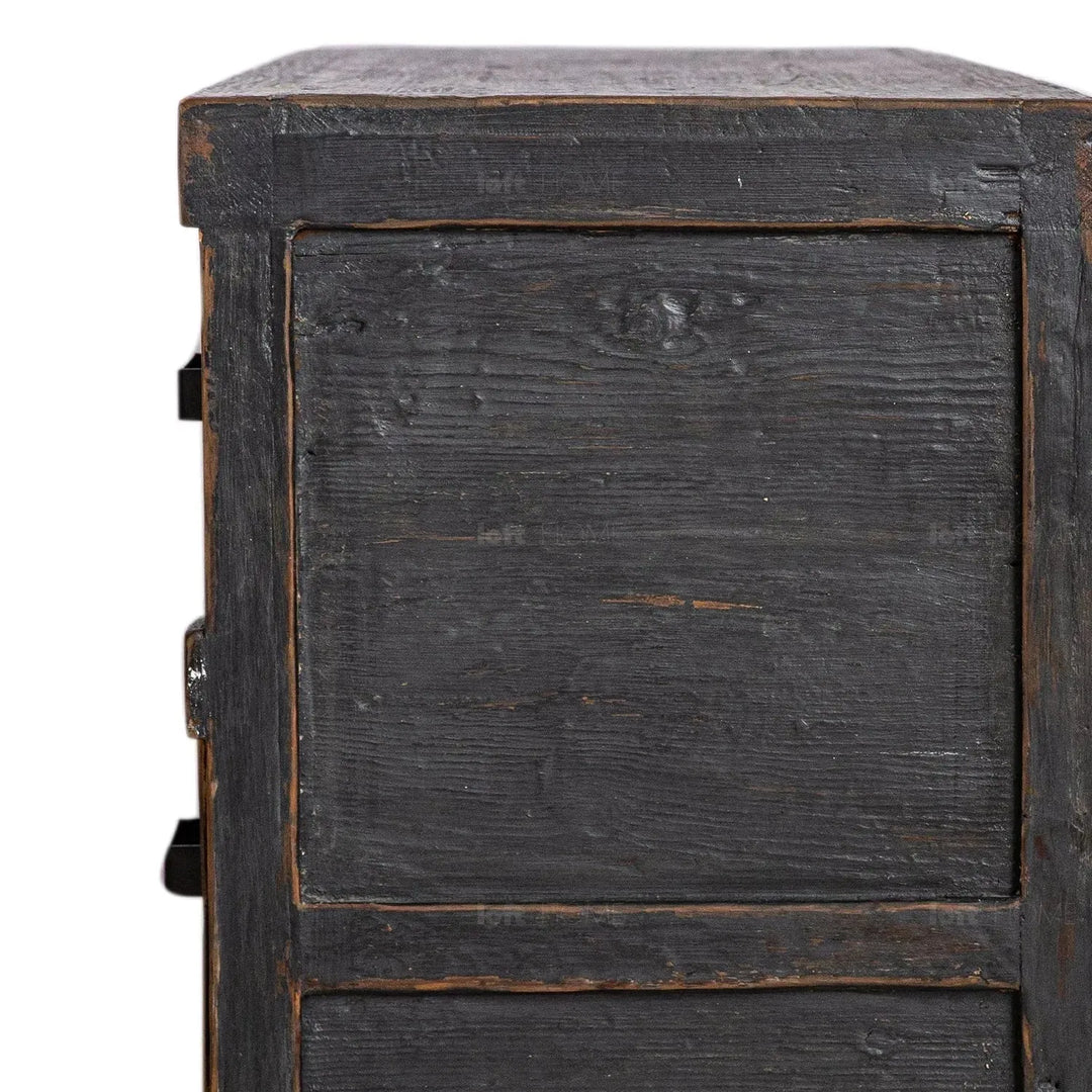 Rustic pine wood drawer cabinet relics in real life style.