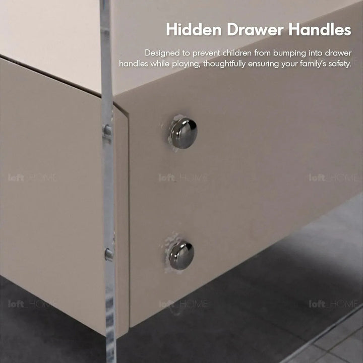 Modern acrylic side table tundra color swatches.