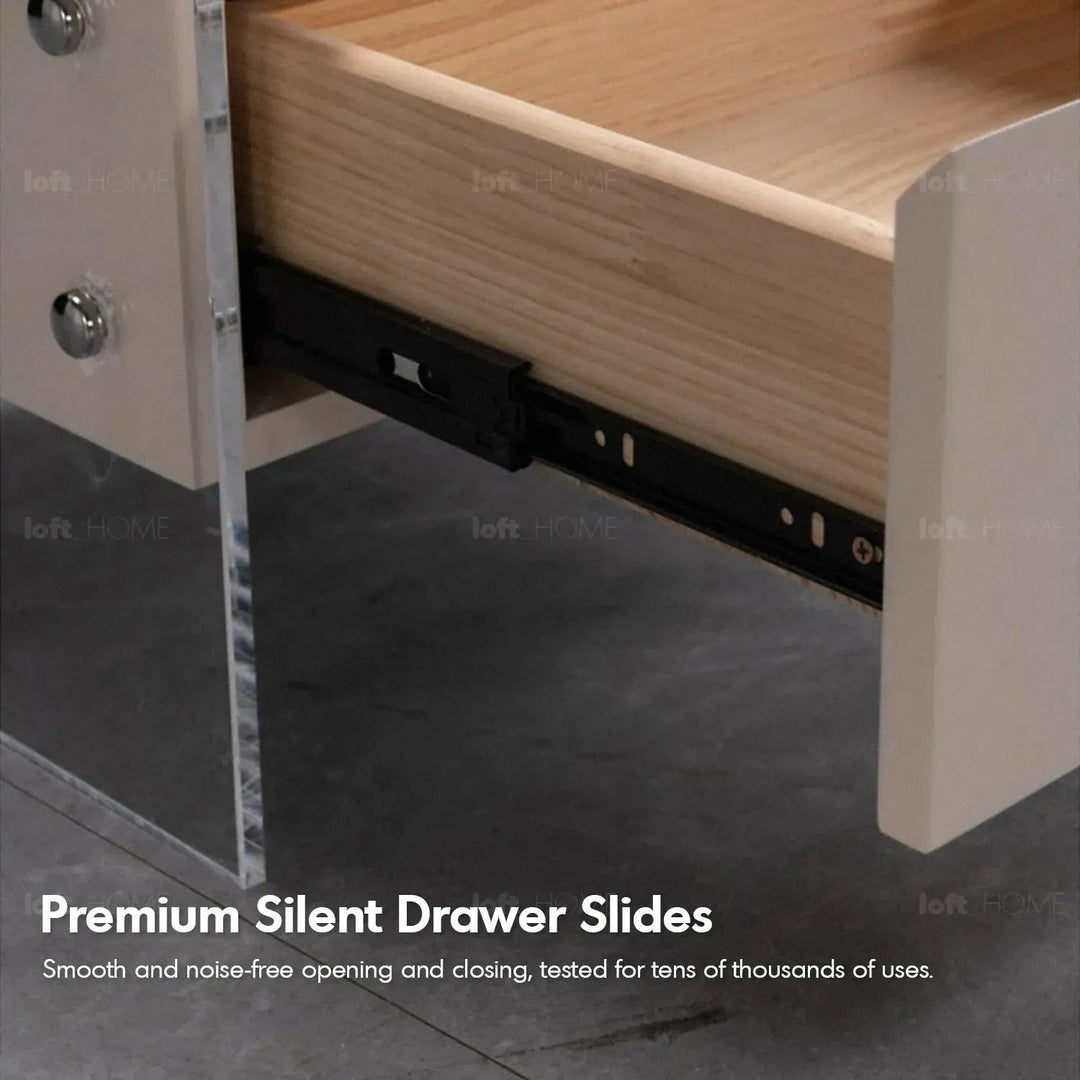 Modern acrylic side table tundra material variants.