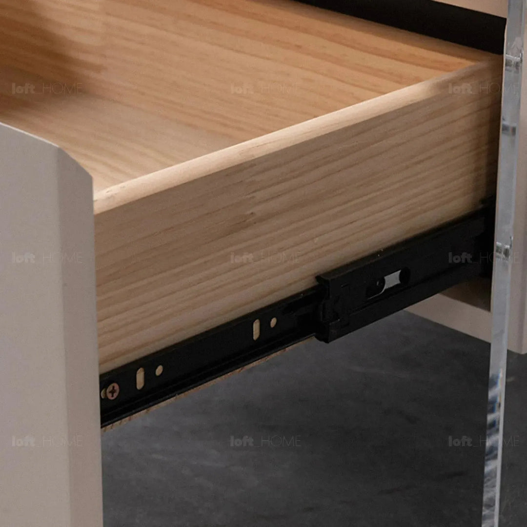 Modern acrylic side table tundra in details.