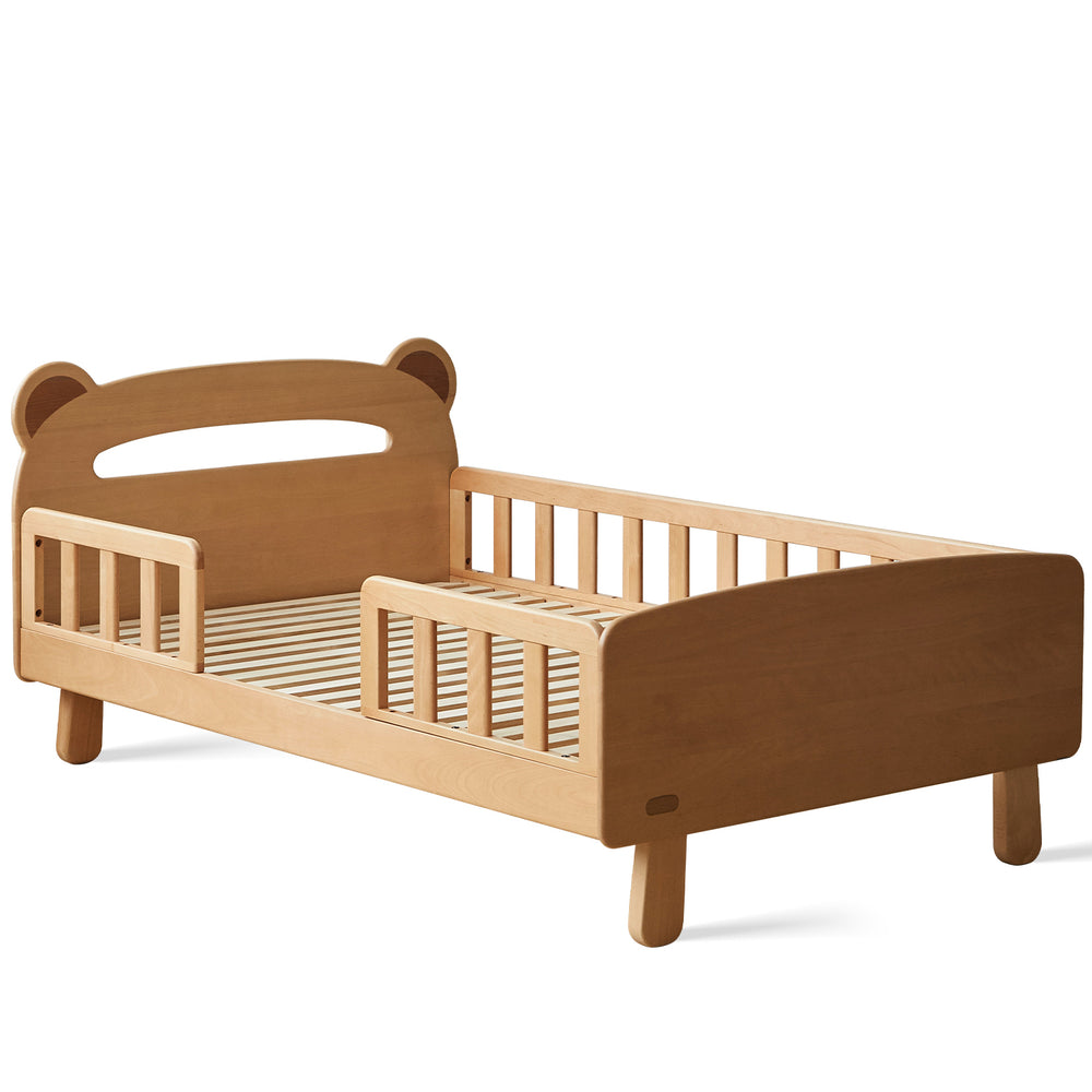 Scandinavian beech wood safety rails kids bed hugsy primary product view.