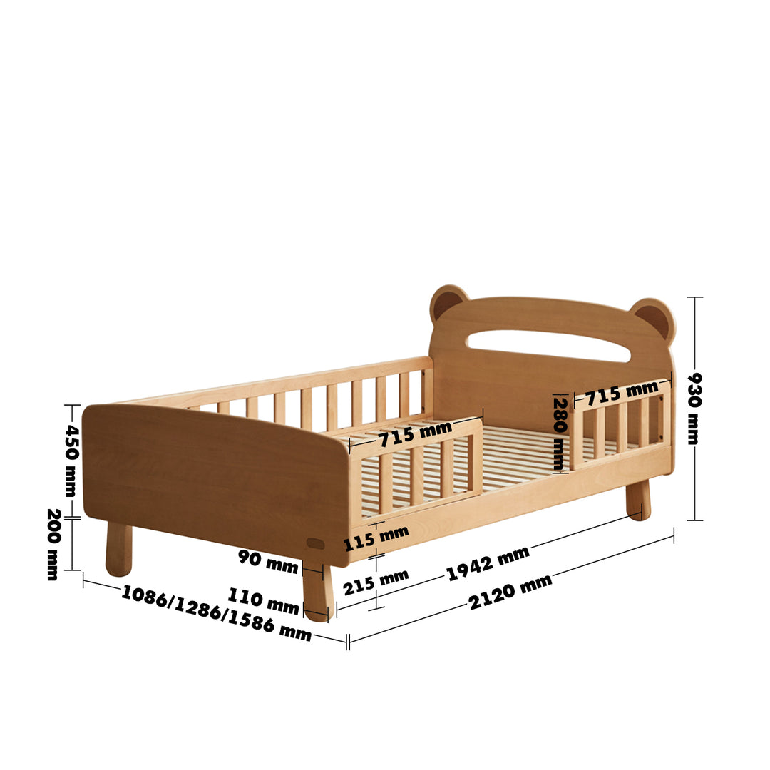 Scandinavian beech wood safety rails kids bed hugsy size charts.