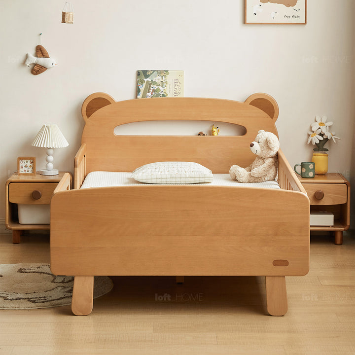 Scandinavian beech wood safety rails kids bed hugsy with context.