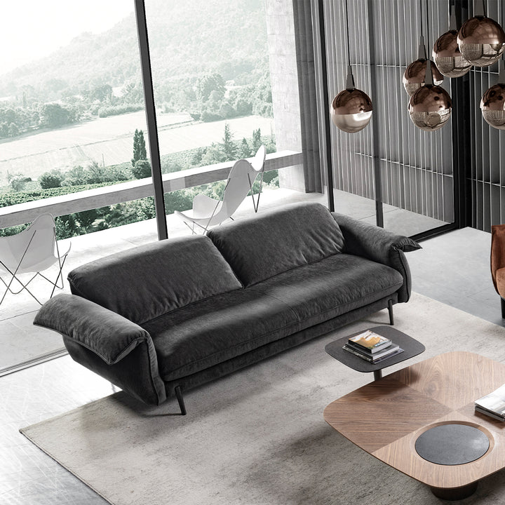 Modern chenille velvet fabric 3 seater sofa dushein primary product view.
