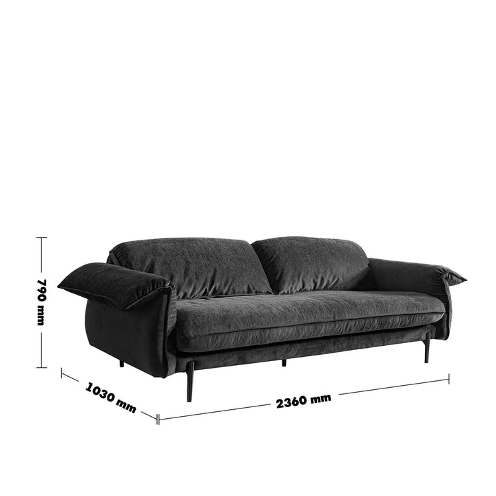 Modern chenille velvet fabric 3 seater sofa dushein size charts.