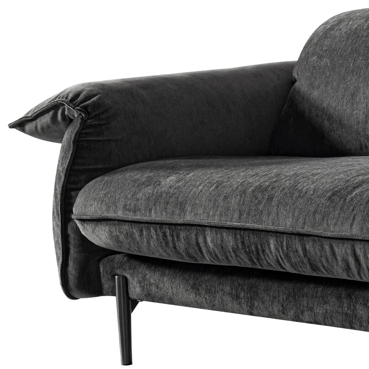 Modern chenille velvet fabric 3 seater sofa dushein with context.