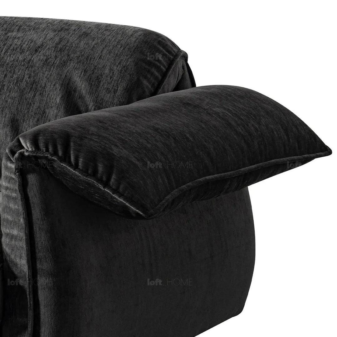 Modern chenille velvet fabric 3 seater sofa dushein in details.