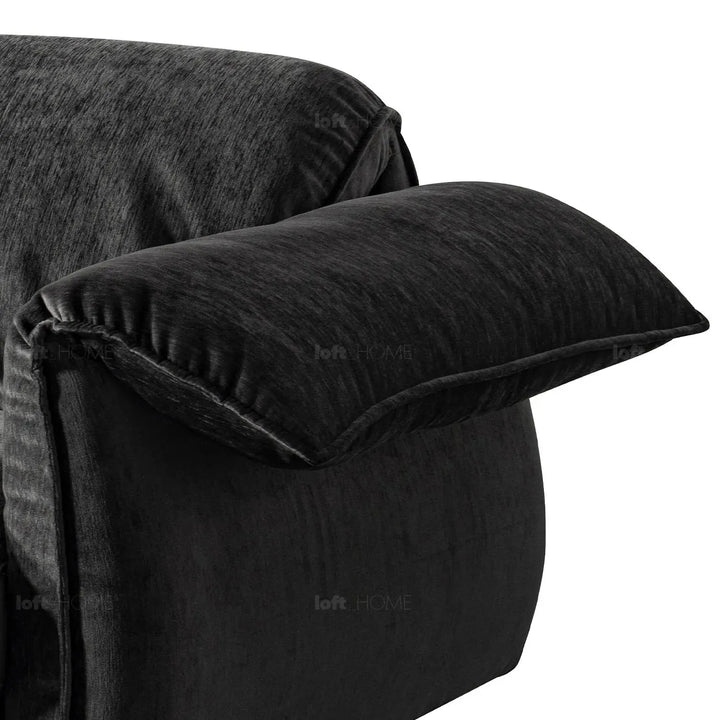 Modern chenille velvet fabric 3 seater sofa dushein in details.
