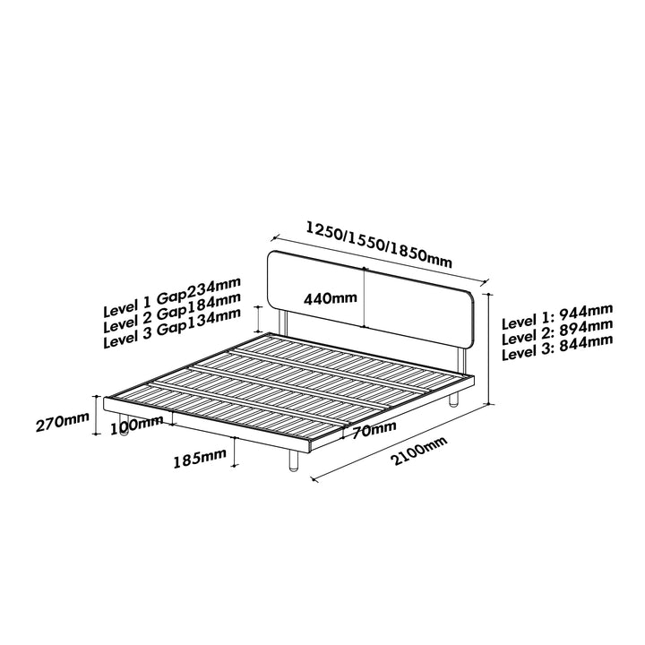 Scandinavian cherry wood bed isle size charts.
