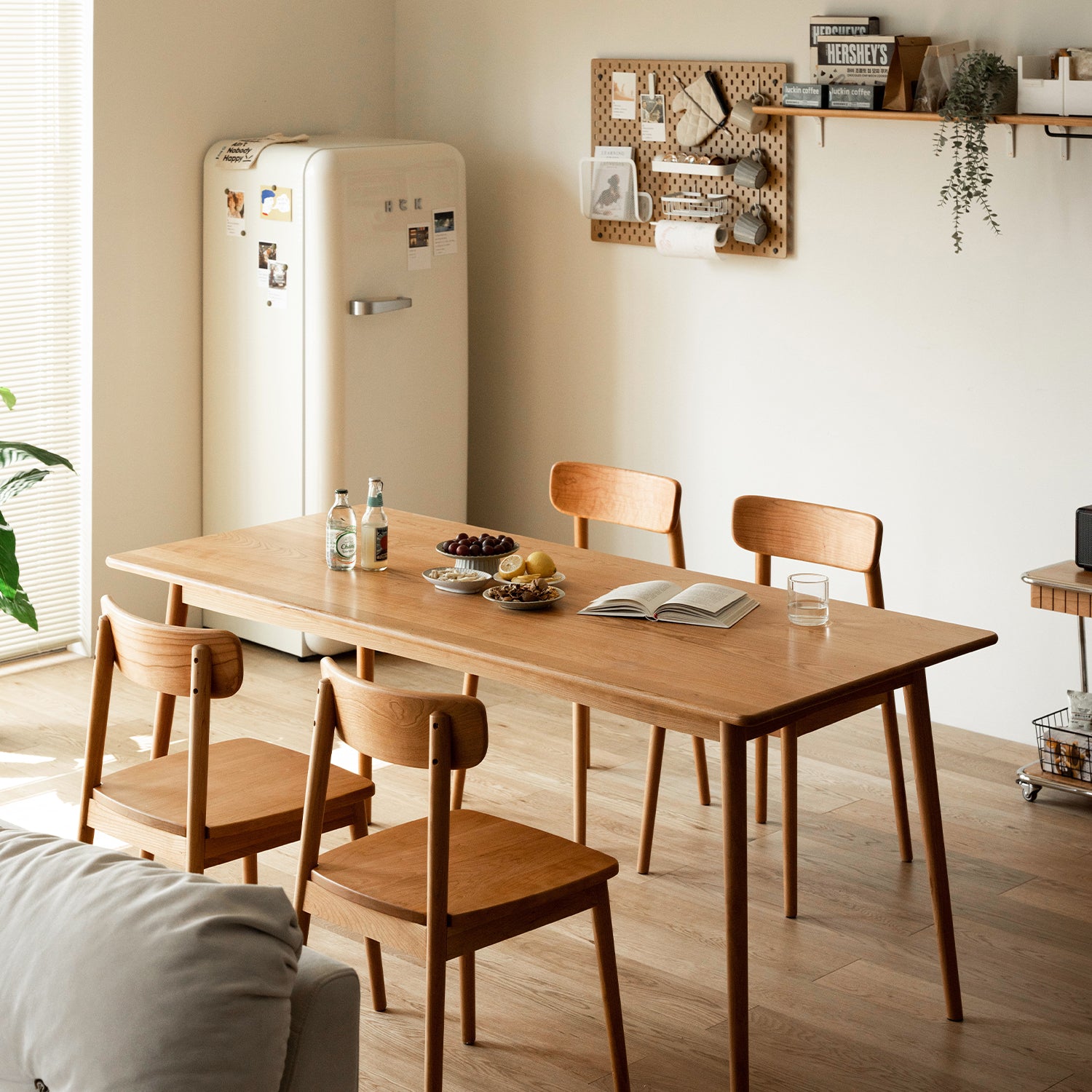 Scandinavian Cherry Wood Dining Table GREEN – LOFT HOME