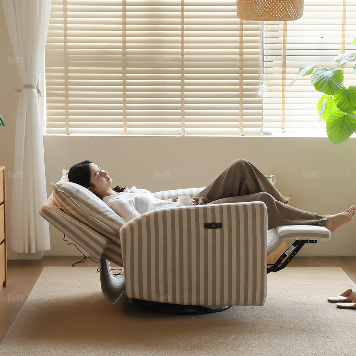 Scandinavian cotton fabric electric recliner revolving 1 seater sofa seabreeze with context.