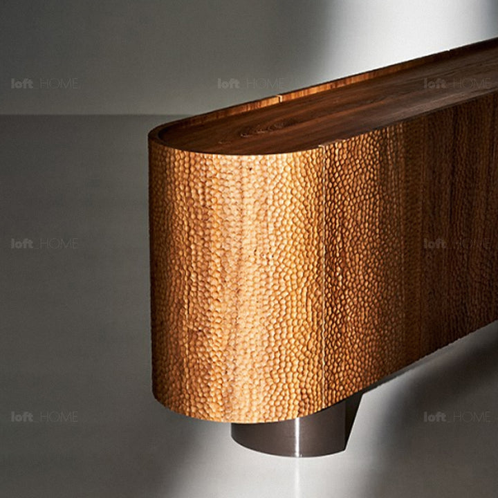 Scandinavian elm wood storage cabinet vortex in real life style.