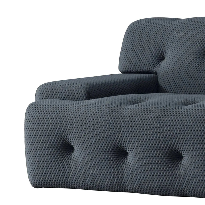 Contemporary fabric 2 seater sofa blogger in still life.