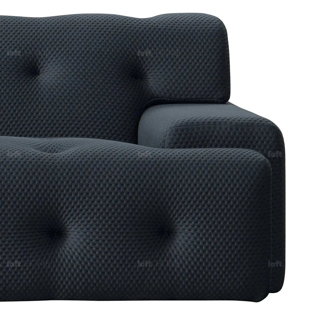 Contemporary fabric 2 seater sofa blogger in panoramic view.