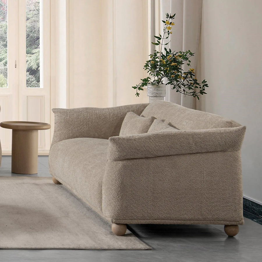 Cream fabric 3 seater sofa fondue primary product view.