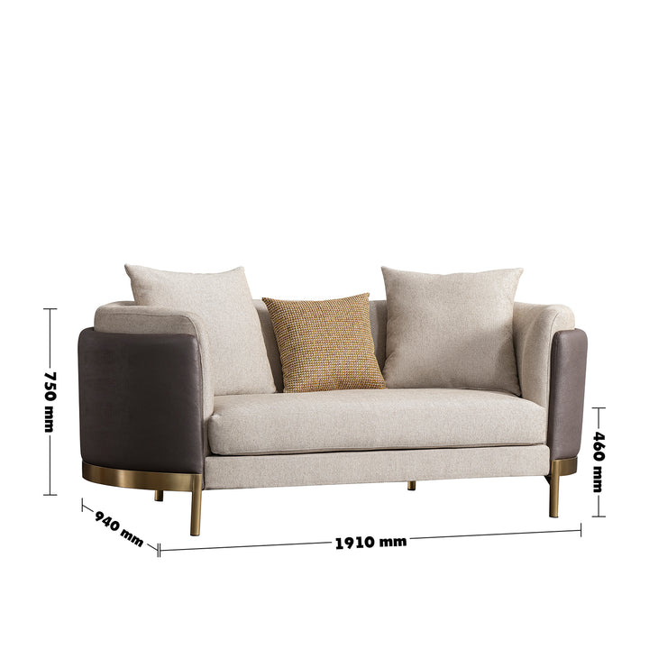 Modern fabric 2 seater sofa glamour size charts.