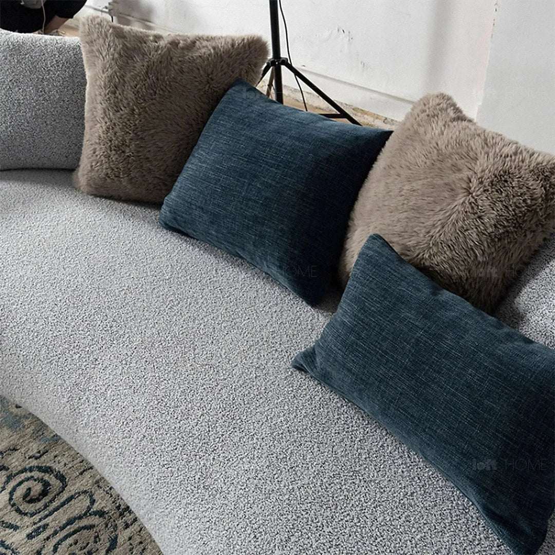 Cream fabric 3 seater sofa heritage in panoramic view.