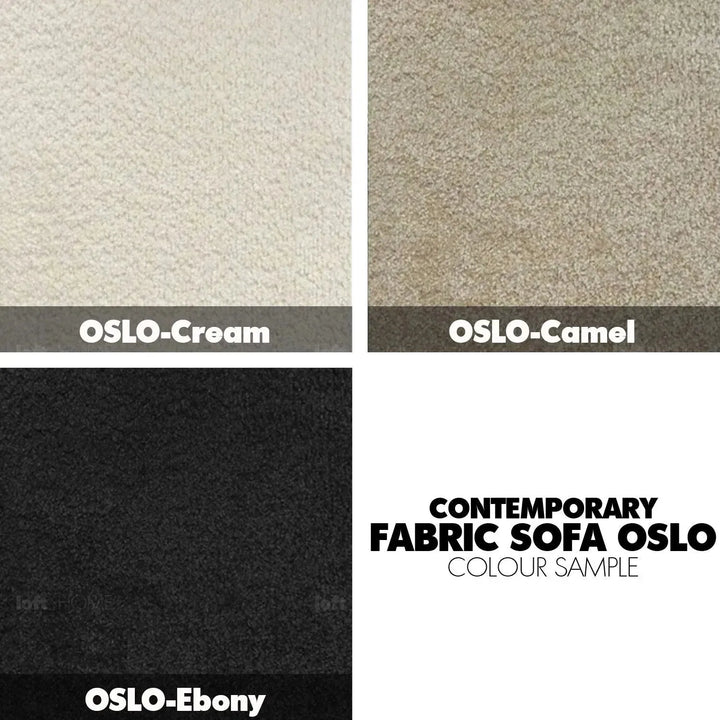 Cream fabric 3 seater sofa oslo color swatches.