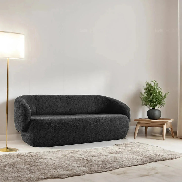 Cream fabric 3 seater sofa oslo in details.