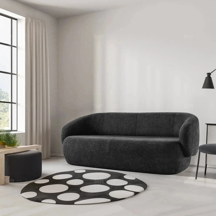 Cream fabric 3 seater sofa oslo in close up details.