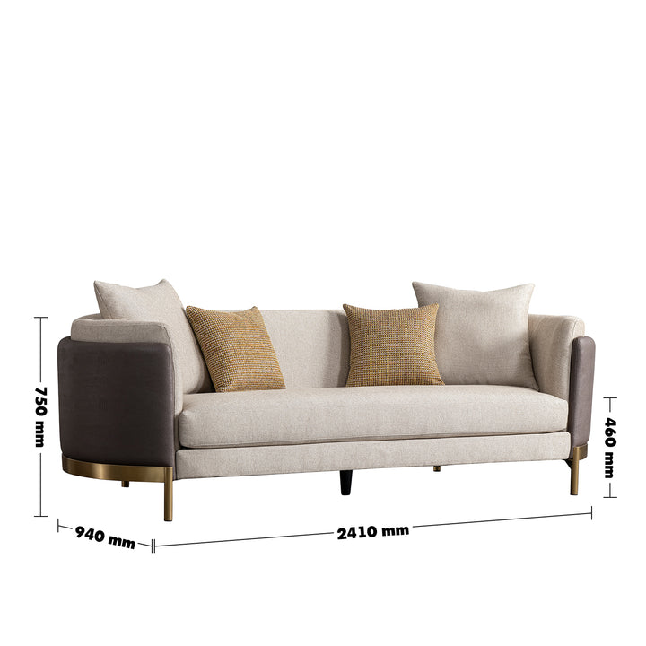 Modern fabric 3 seater sofa glamour size charts.
