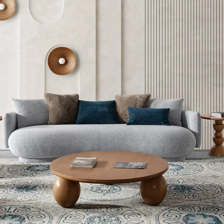 Cream fabric 4 seater sofa heritage in details.