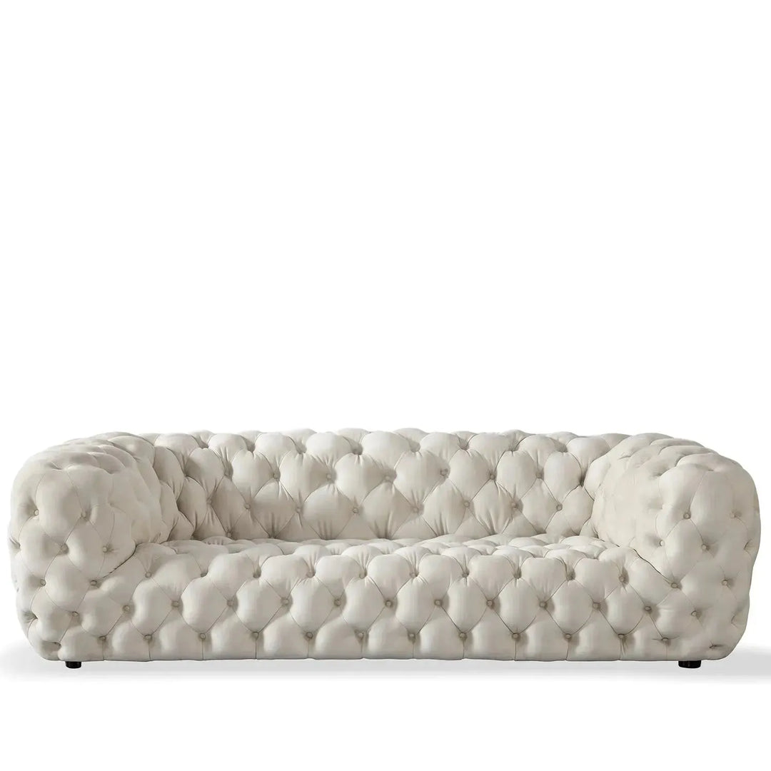 Vintage fabric 3 seater sofa mozart in white background.
