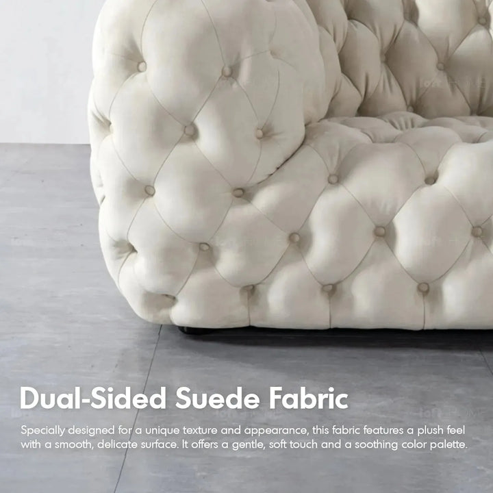 Vintage fabric 3 seater sofa mozart in details.