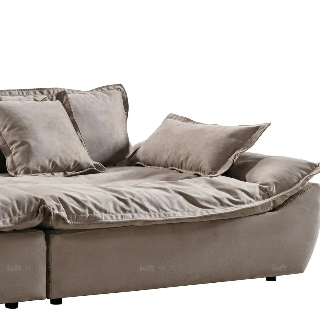 Contemporary fabric 5 seater sofa snuggle layered structure.