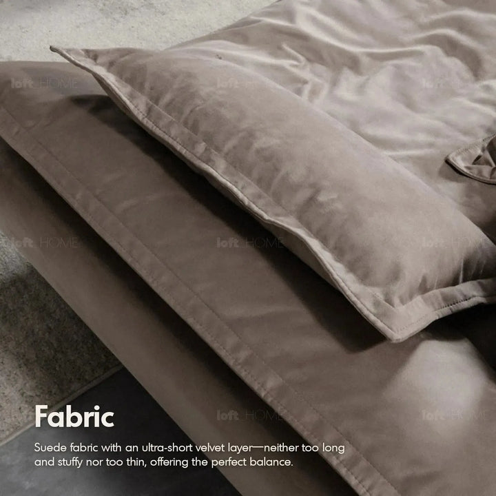 Contemporary fabric 5 seater sofa snuggle material variants.