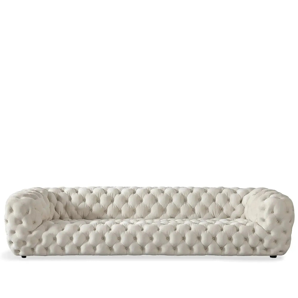 Vintage fabric 5 seater sofa mozart in white background.