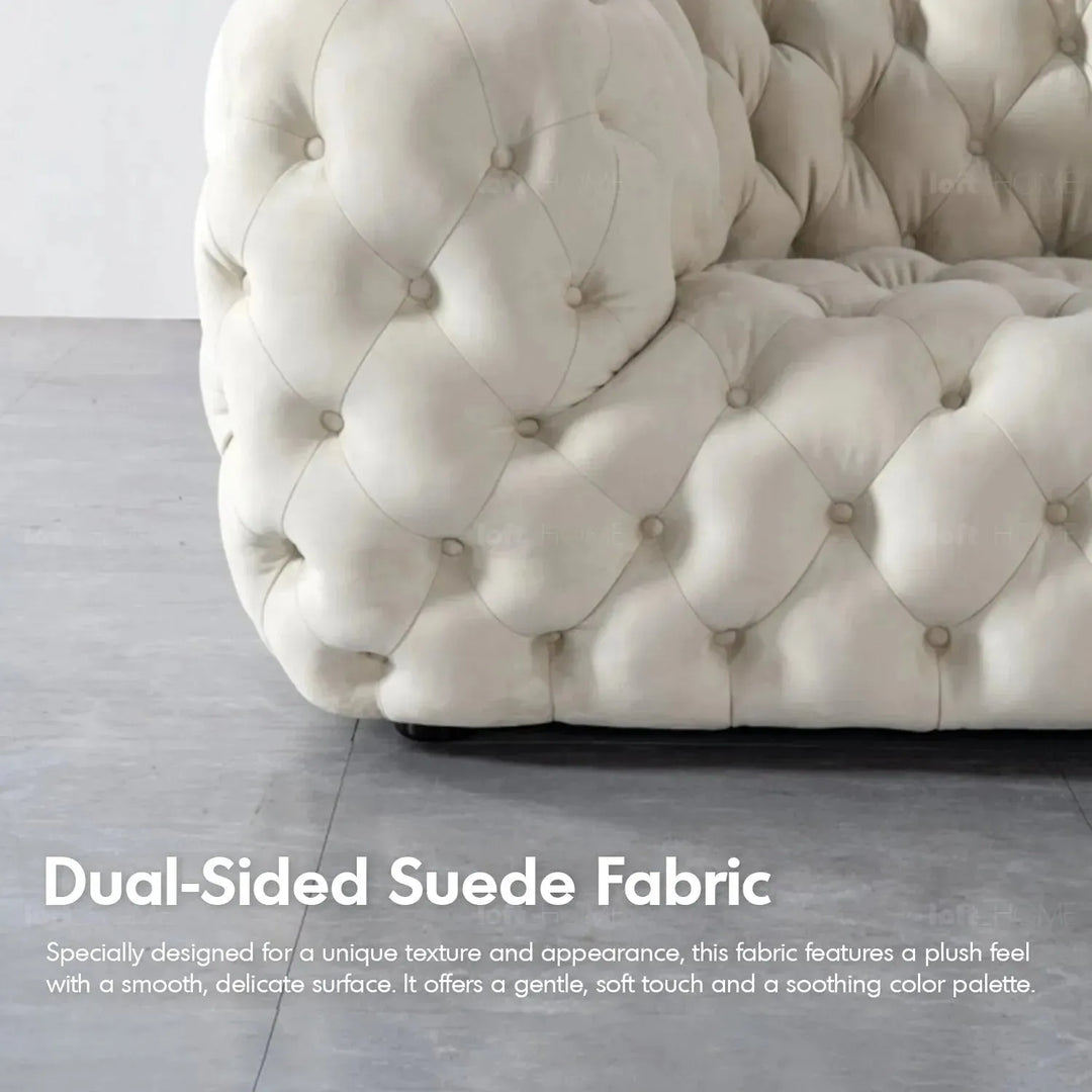 Vintage fabric 5 seater sofa mozart in details.