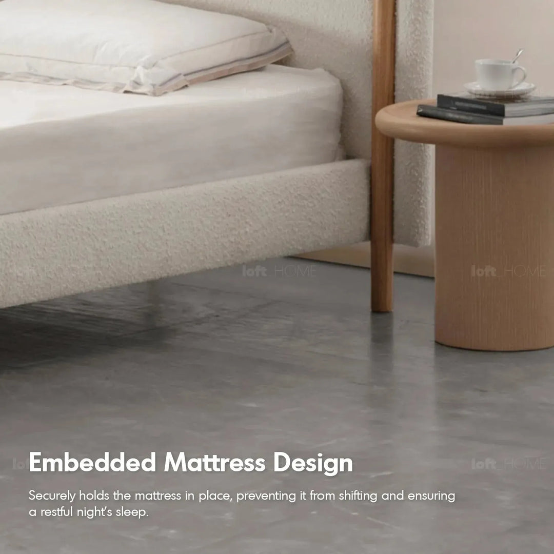Scandinavian fabric bed snowfluff material variants.
